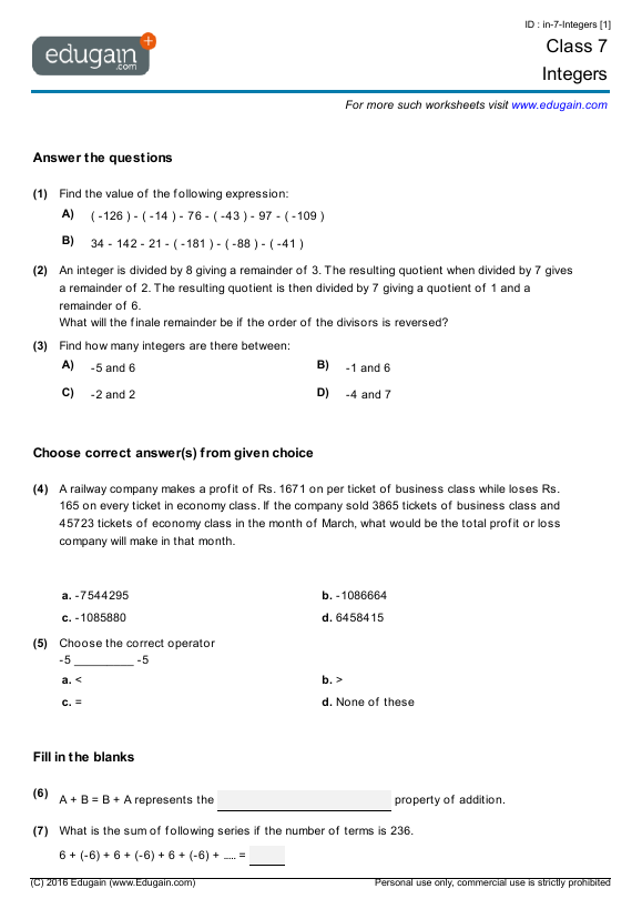 Integers